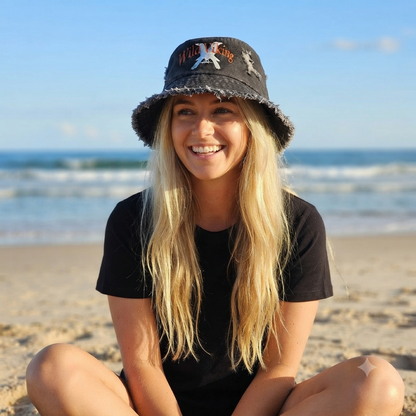 Denim Bucket Hat - Washed Black-Crow