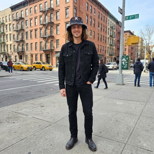 Denim Bucket Hat - Washed Black-Crow